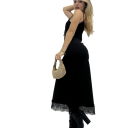 abito lungo con dettagli in pizzo long